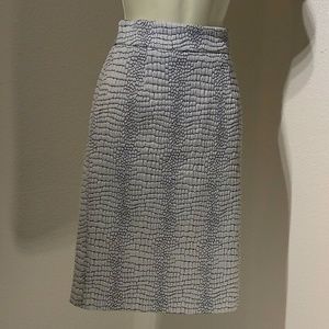 White Alligator Print Skirt
